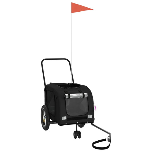 Vidaxl hondenfietstrailer oxford stof en ijzer zwart