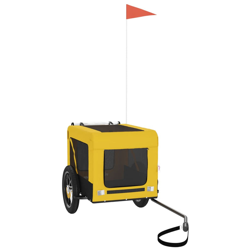 Load image into Gallery viewer, Vidaxl hondenfietstrailer oxford stof en ijzer geel en zwart
