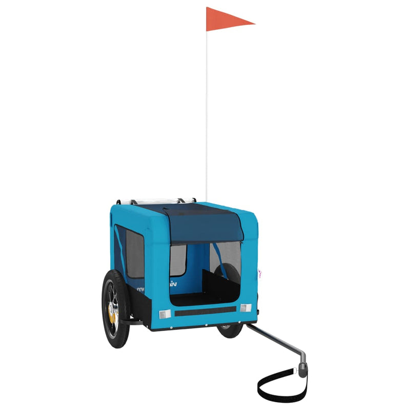 Load image into Gallery viewer, Vidaxl hondenfietstrailer oxford stof en ijzer blauw en zwart
