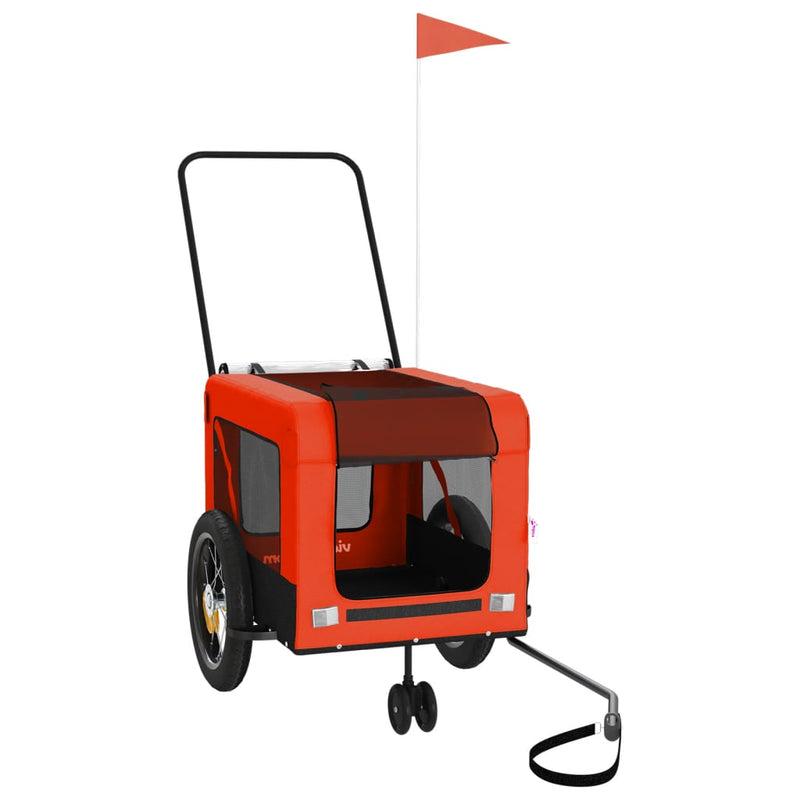 Load image into Gallery viewer, Vidaxl hondenfietstrailer oxford stof en ijzer oranje en zwart
