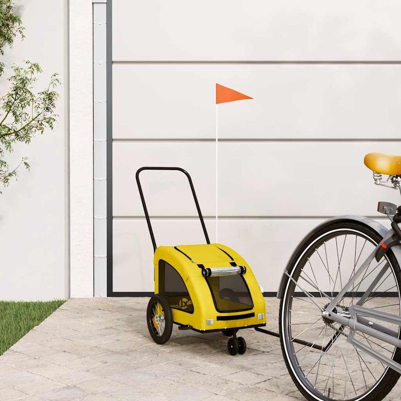 Load image into Gallery viewer, Vidaxl hondenfietstrailer oxford stof en ijzer geel
