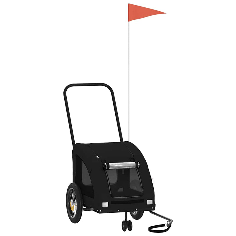 Load image into Gallery viewer, Vidaxl hondenfietstrailer oxford stof en ijzer zwart

