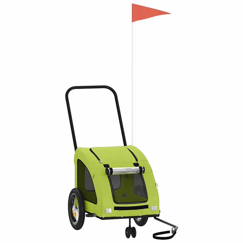 Load image into Gallery viewer, Vidaxl hondenfietstrailer oxford stof en ijzer groen
