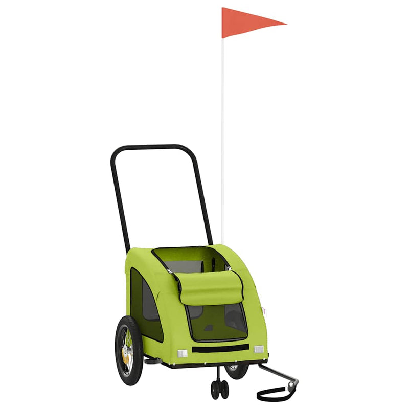 Load image into Gallery viewer, Vidaxl hondenfietstrailer oxford stof en ijzer groen
