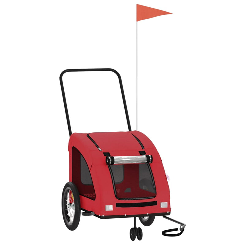 Afbeelding laden in galerijviewer, Vidaxl hondenfietstrailer oxford stof en ijzer rood
