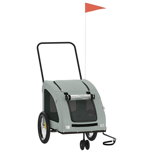 Vidaxl hondenfietstrailer oxford stof en ijzer grijs