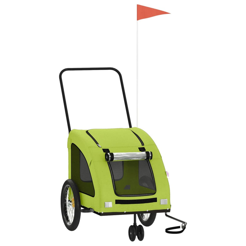 Load image into Gallery viewer, Vidaxl hondenfietstrailer oxford stof en ijzer groen
