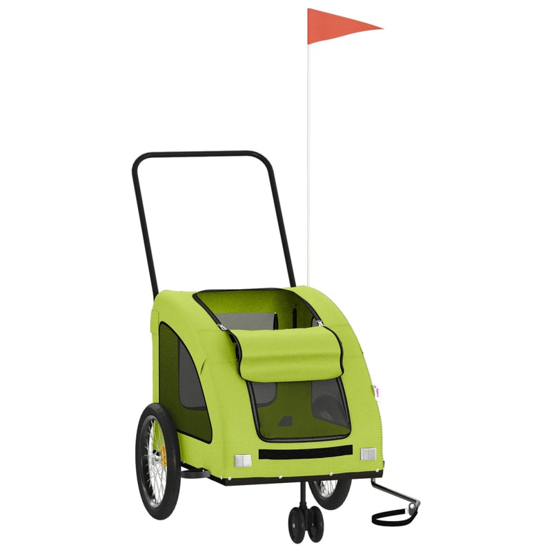 Load image into Gallery viewer, Vidaxl hondenfietstrailer oxford stof en ijzer groen
