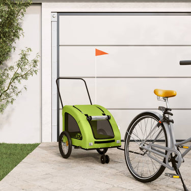 Vidaxl hondenfietstrailer oxford stof en ijzer groen