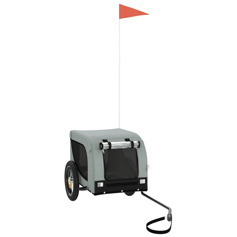 Load image into Gallery viewer, Vidaxl hondenfietstrailer oxford stof en ijzer grijs en zwart
