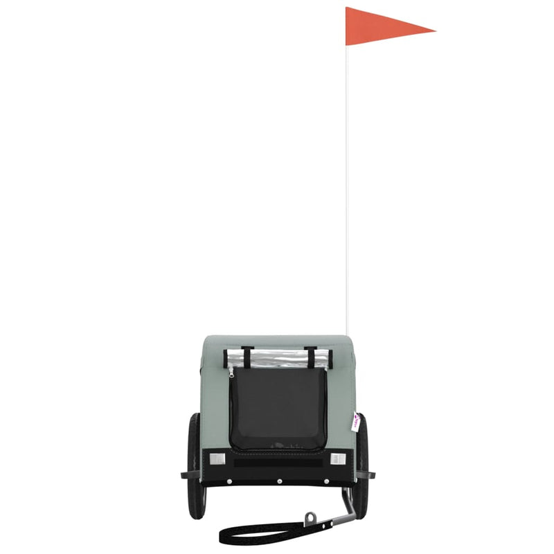 Load image into Gallery viewer, Vidaxl hondenfietstrailer oxford stof en ijzer grijs en zwart
