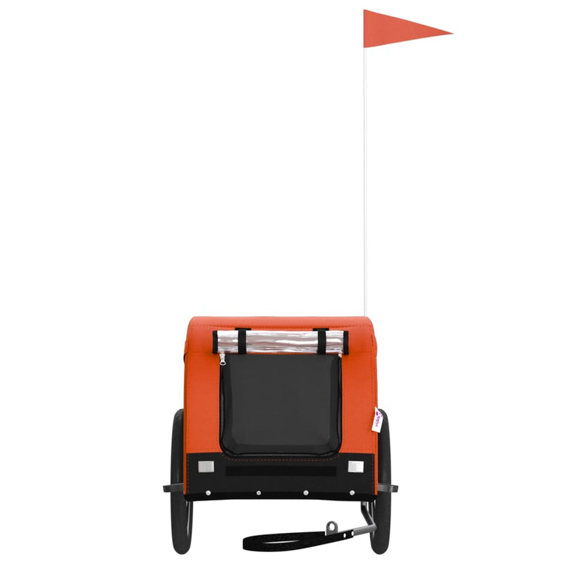 Load image into Gallery viewer, Vidaxl hondenfietstrailer oxford stof en ijzer oranje en zwart
