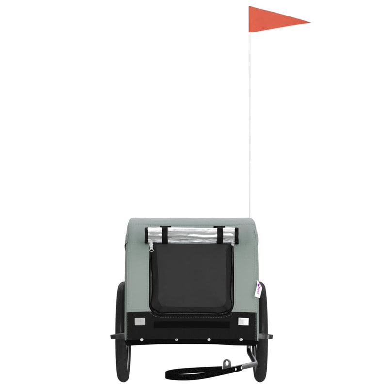 Load image into Gallery viewer, Vidaxl hondenfietstrailer oxford stof en ijzer grijs en zwart
