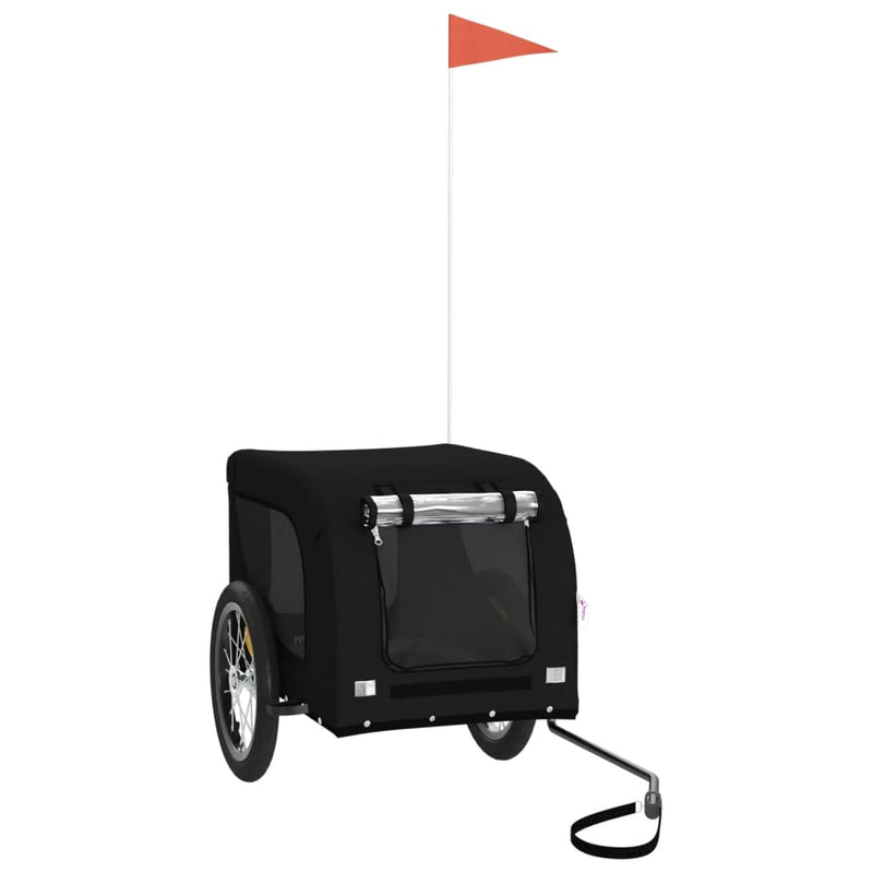 Load image into Gallery viewer, Vidaxl hondenfietstrailer oxford stof en ijzer zwart
