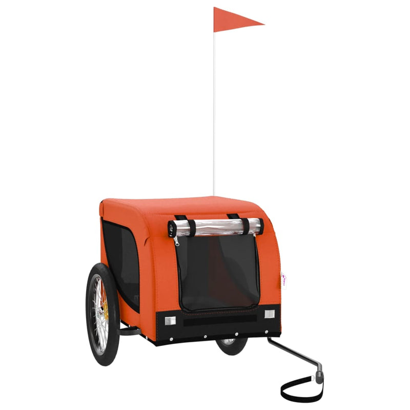 Load image into Gallery viewer, Vidaxl hondenfietstrailer oxford stof en ijzer oranje en zwart
