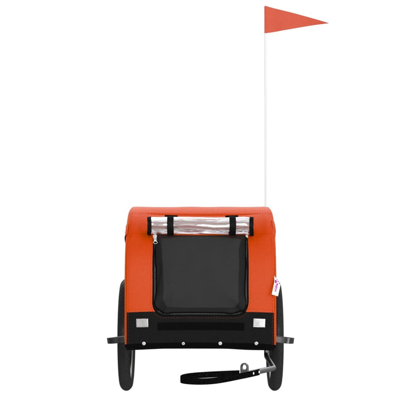 Load image into Gallery viewer, Vidaxl hondenfietstrailer oxford stof en ijzer oranje en zwart
