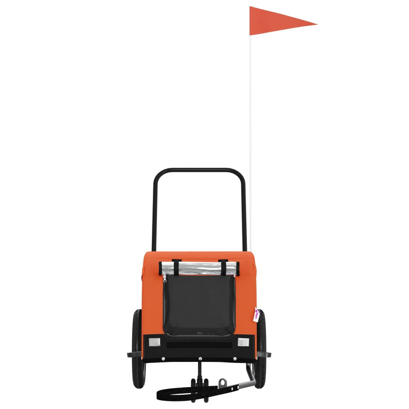 Load image into Gallery viewer, Vidaxl hondenfietstrailer oxford stof en ijzer oranje en zwart
