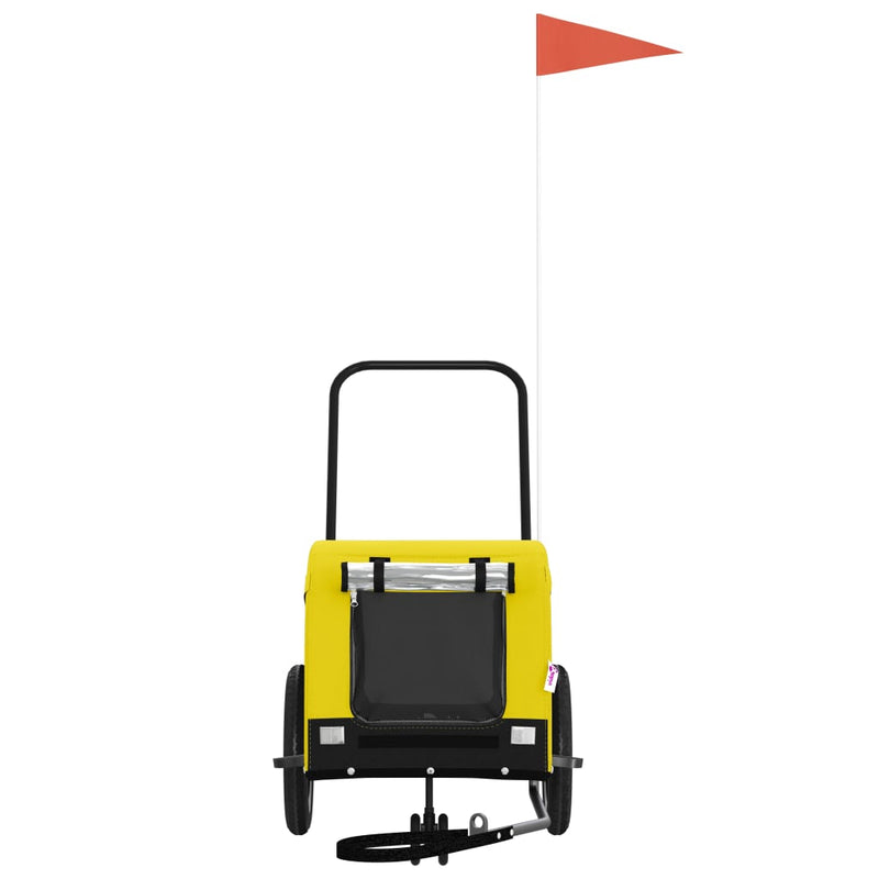 Load image into Gallery viewer, Vidaxl hondenfietstrailer oxford stof en ijzer geel en zwart
