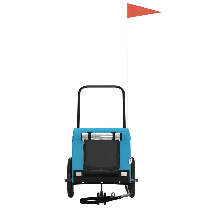 Load image into Gallery viewer, Vidaxl hondenfietstrailer oxford stof en ijzer blauw en zwart
