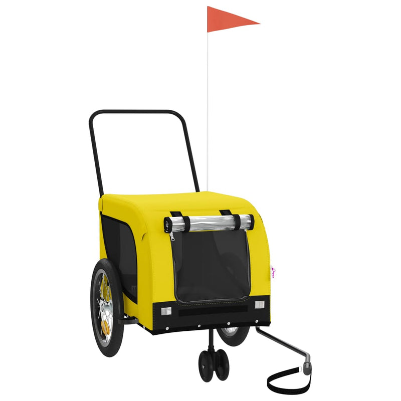 Load image into Gallery viewer, Vidaxl hondenfietstrailer oxford stof en ijzer geel en zwart
