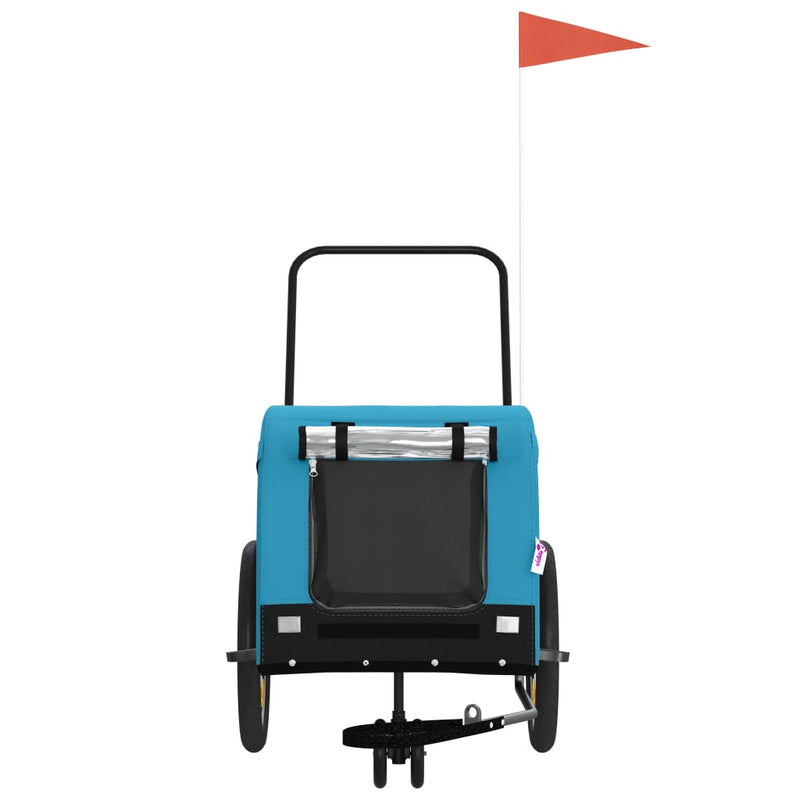 Load image into Gallery viewer, Vidaxl hondenfietstrailer oxford stof en ijzer blauw en zwart
