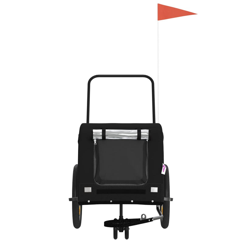 Load image into Gallery viewer, Vidaxl hondenfietstrailer oxford stof en ijzer zwart

