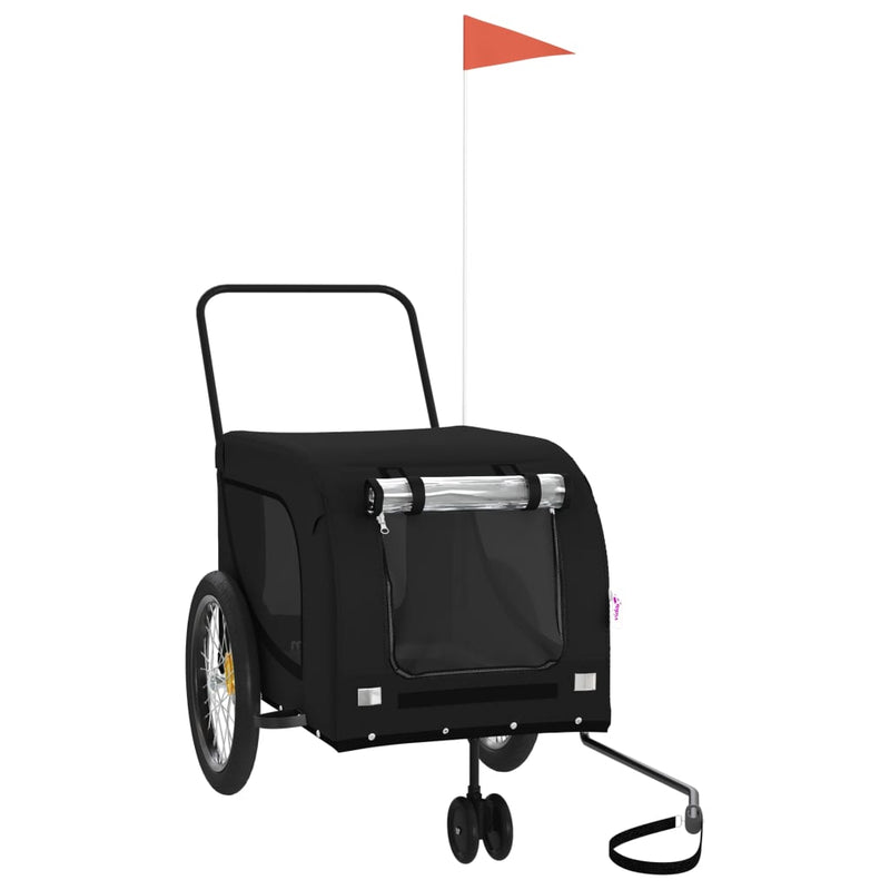 Load image into Gallery viewer, VidaXL Hondenfietstrailer oxford stof en ijzer zwart
