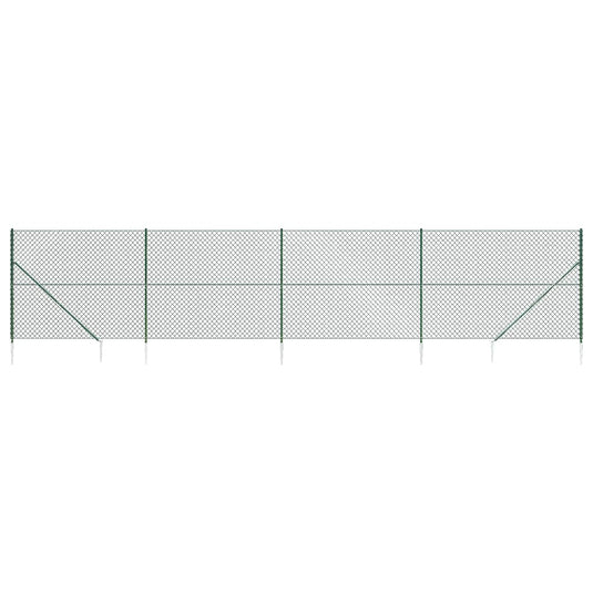 Vidaxl gaashek met grondankers 1,4x10 m groen