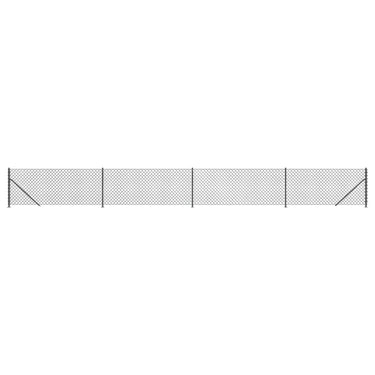Vidaxl gaashek met flens 0,8x10 m antracietkleurig