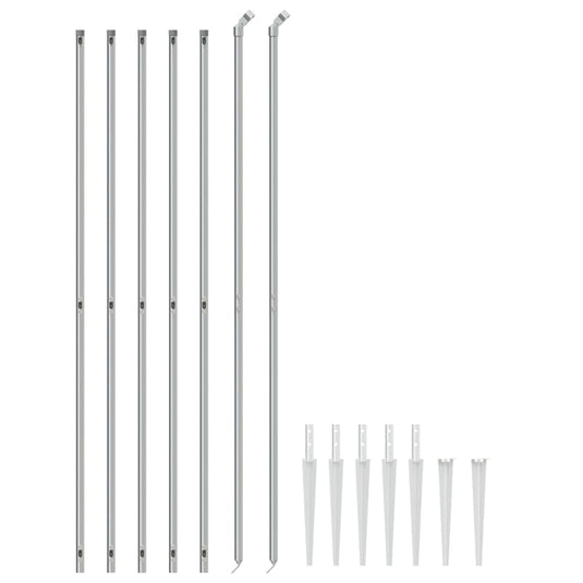 Vidaxl gaashek met grondankers 1,4x10 m zilverkleurig