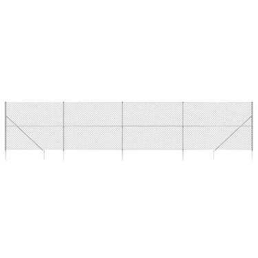 Vidaxl gaashek met grondankers 1,6x10 m zilverkleurig
