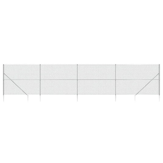 Vidaxl gaashek met grondankers 1,8x10 m zilverkleurig