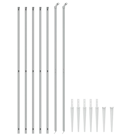 VidaXL Gaashek met grondankers 2,2x10 m zilverkleurig