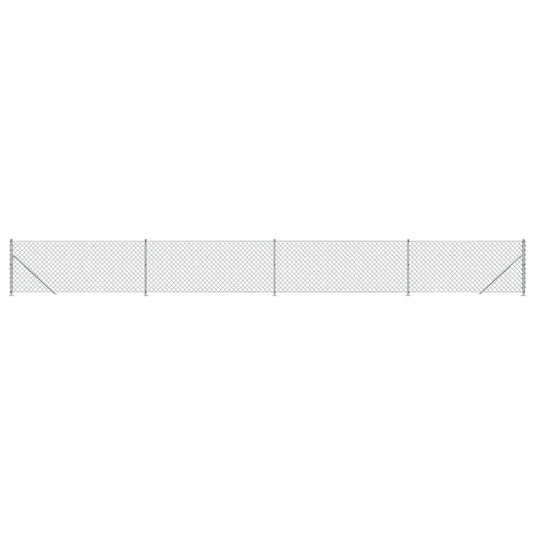 Vidaxl gaashek met flens 0,8x10 m zilverkleurig