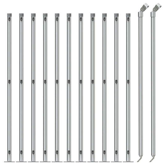 Vidaxl gaashek met flens 1x25 m zilverkleurig