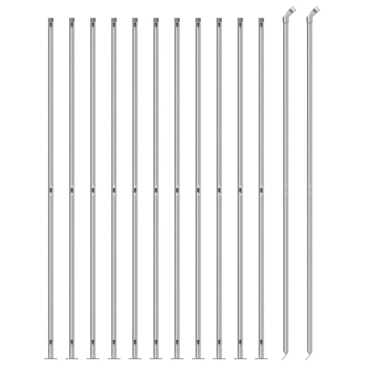 VidaXL Gaashek met flens 1,4x25 m zilverkleurig