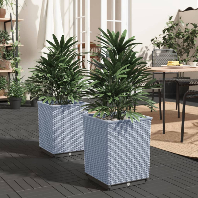 Load image into Gallery viewer, Vidaxl plantenbakken 2 st 30x30x37 cm polypropeen lichtgrijs

