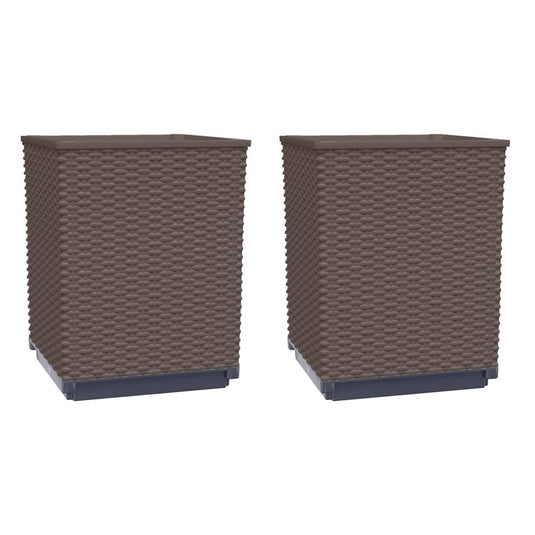Vidaxl plantenbakken 2 st 30x30x37 cm polypropeen bruin