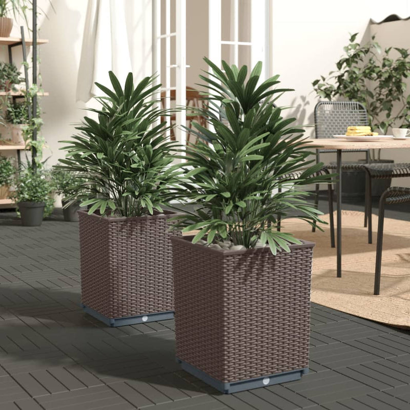 Load image into Gallery viewer, Vidaxl plantenbakken 2 st 30x30x37 cm polypropeen bruin
