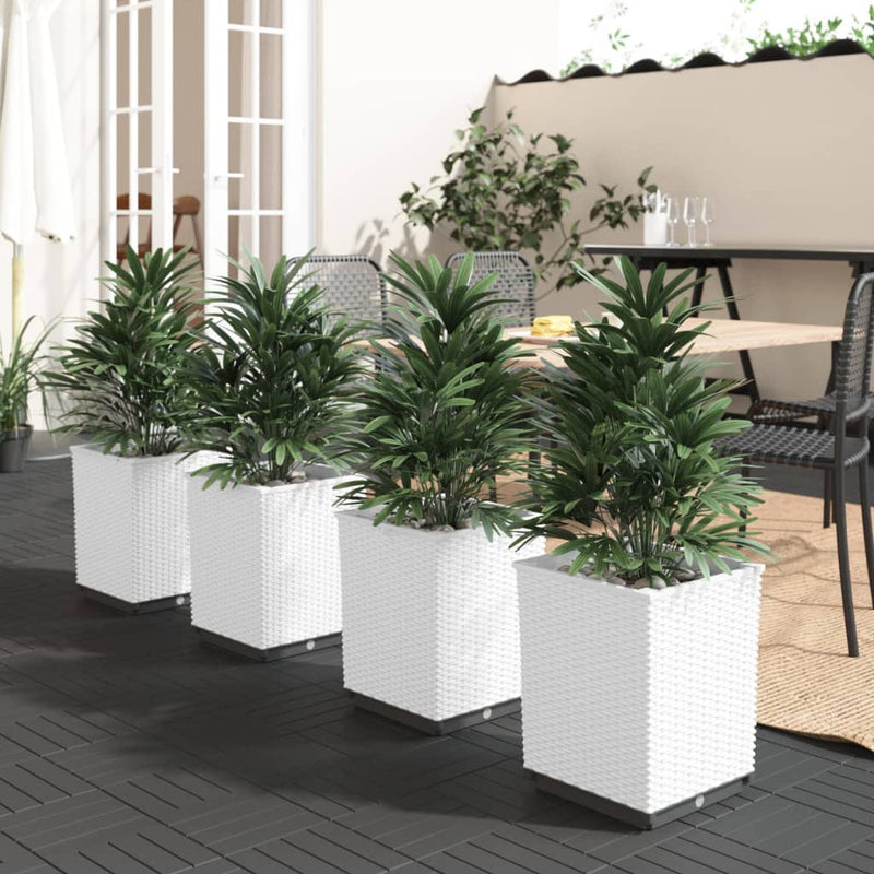 Afbeelding laden in galerijviewer, Vidaxl plantenbakken 4 st 30x30x37 cm polypropeen wit
