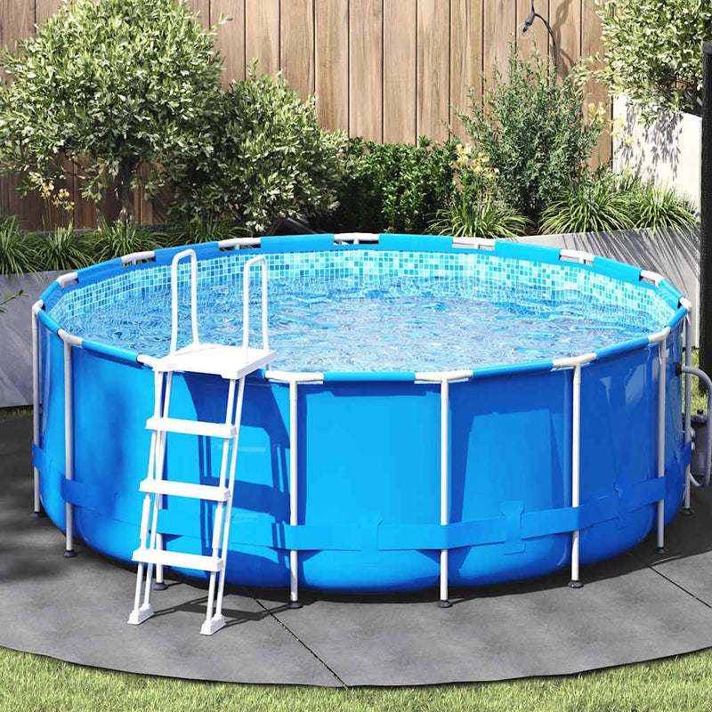 Load image into Gallery viewer, Vidaxl zwembadgrondzeil ø306 cm polyester geotextiel lichtgrijs
