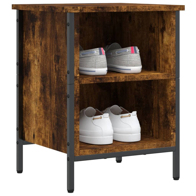 Load image into Gallery viewer, Vidaxl schoenenkast 38x35x50 cm bewerkt hout gerookt eikenkleurig

