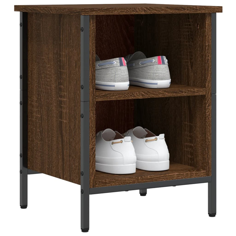 Load image into Gallery viewer, Vidaxl schoenenkast 38x35x50 cm bewerkt hout bruin eikenkleur
