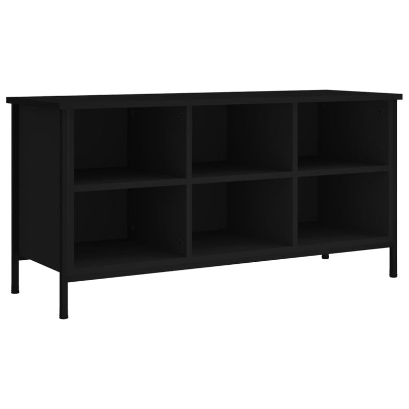 Load image into Gallery viewer, Vidaxl schoenenkast 100x35x50 cm bewerkt hout zwart
