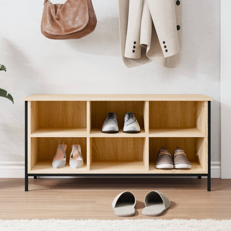 Load image into Gallery viewer, Vidaxl schoenenkast 100x35x50 cm bewerkt hout sonoma eikenkleurig
