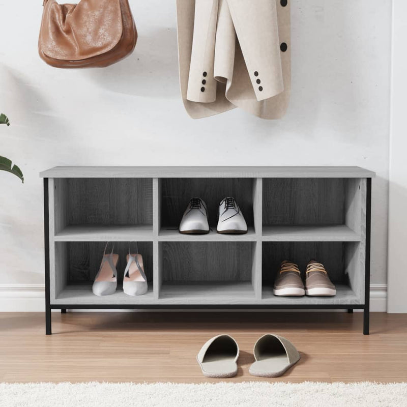 Load image into Gallery viewer, Vidaxl schoenenkast 100x35x50 cm bewerkt hout grijs sonoma eikenkleur
