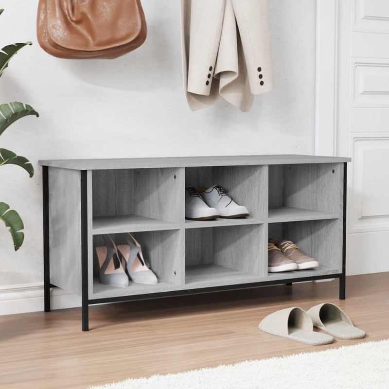 Load image into Gallery viewer, Vidaxl schoenenkast 100x35x50 cm bewerkt hout grijs sonoma eikenkleur
