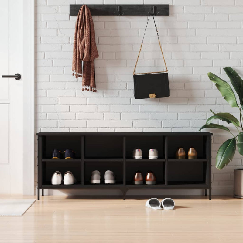 Load image into Gallery viewer, VidaXL Schoenenkast 131x35x50 cm bewerkt hout zwart
