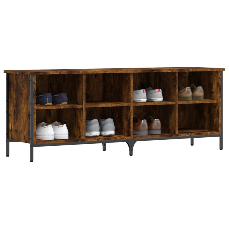 Load image into Gallery viewer, Vidaxl schoenenkast 131x35x50 cm bewerkt hout gerookt eikenkleurig
