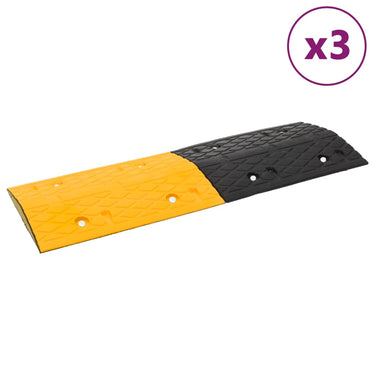 Vidaxl verkeersdrempels 3 st 97x32,5x4 cm rubber geel en zwart